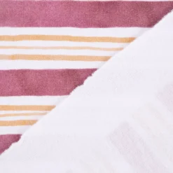 Sweatstoff Digitaldruck STRIPES Streifen weiß mauve ocker 1,45m Breite