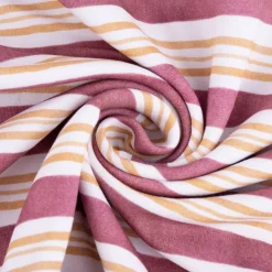 Sweatstoff Digitaldruck STRIPES Streifen weiß mauve ocker 1,45m Breite
