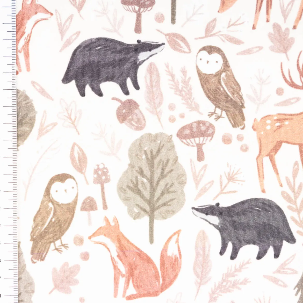 Sweatstoff Forest Animals offwhite – weich, warm & 1,48m breit