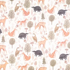 Sweatstoff Forest Animals offwhite – weich, warm & 1,48m breit