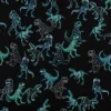 Sweatstoff Jogging Digitaldruck Dinosaurier schwarz blau 1,45m Breite