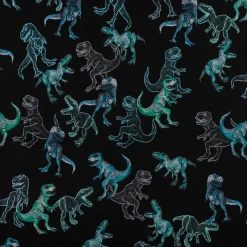 Sweatstoff Jogging Digitaldruck Dinosaurier schwarz blau 1,45m Breite