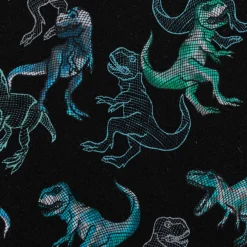 Sweatstoff Jogging Digitaldruck Dinosaurier schwarz blau 1,45m Breite