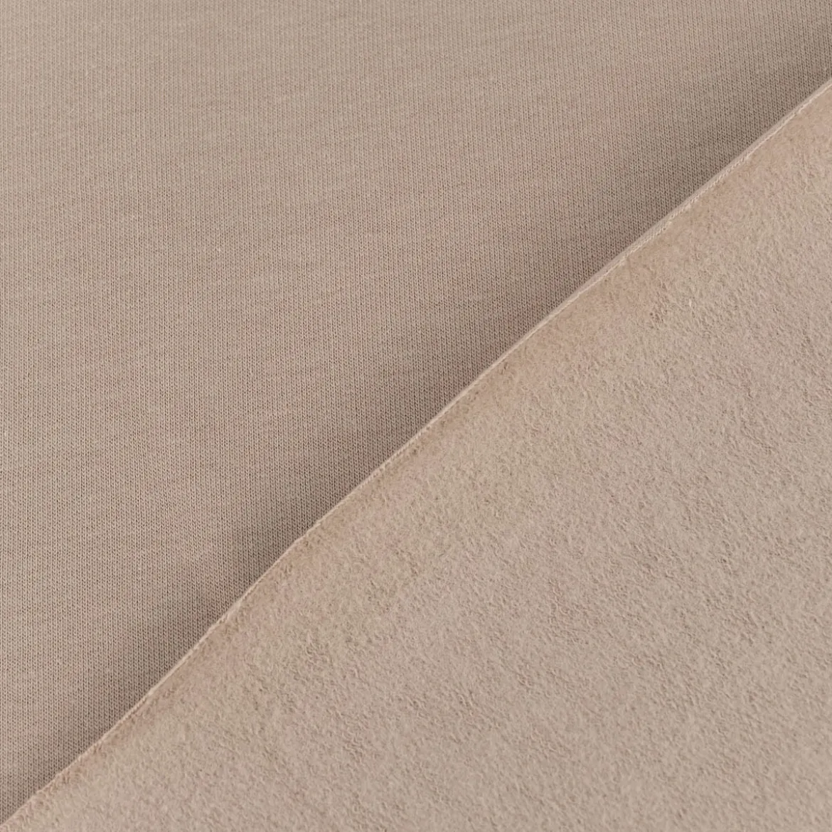 Sweatstoff kuschelweich uni sand 1,50m Breite