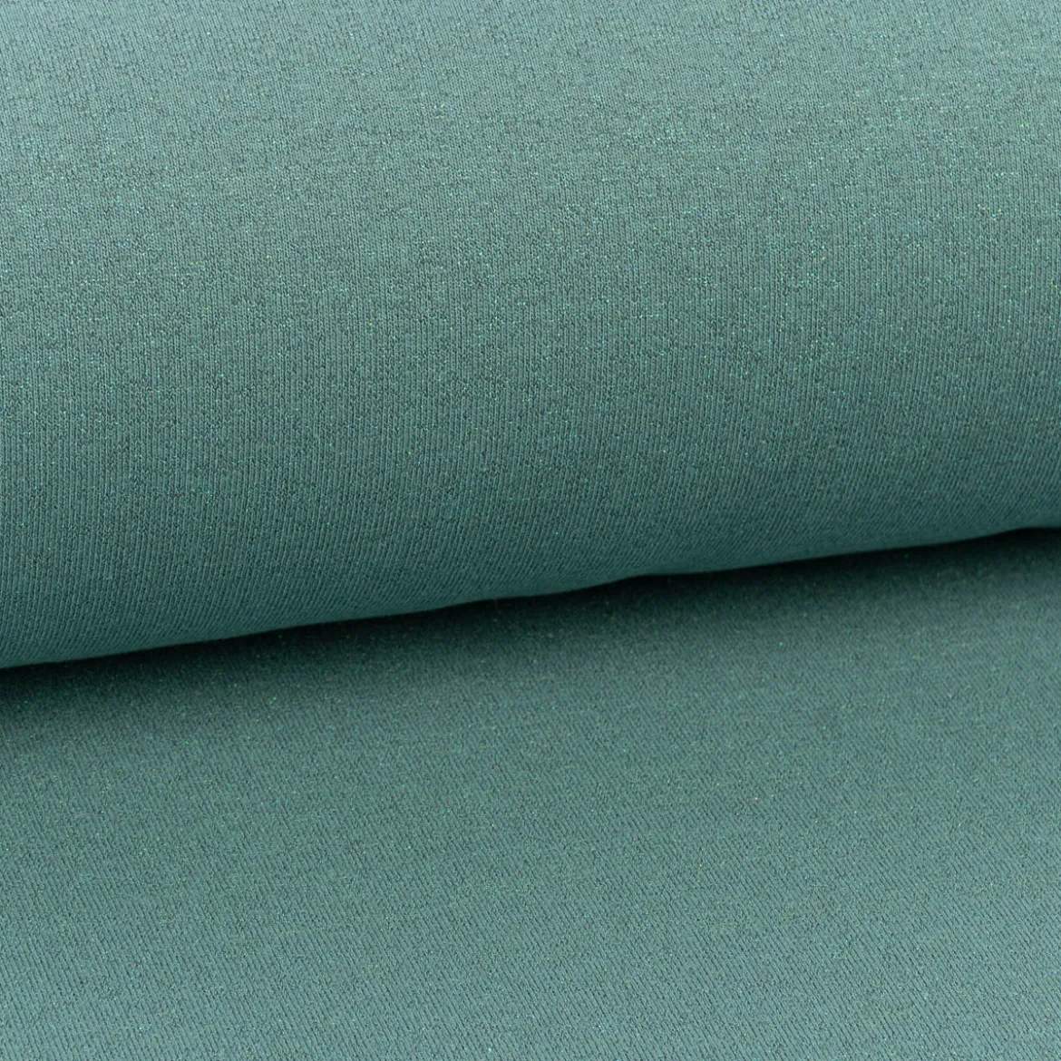 Sweatstoff Lurex kuschelweich uni dunkel mint 1,45m Breite