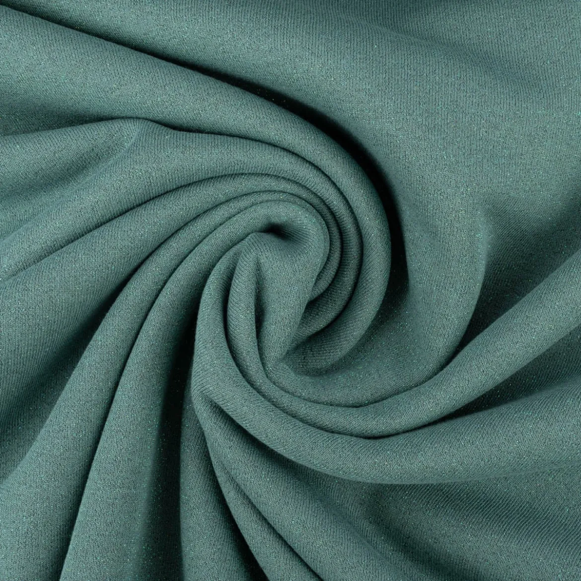 Sweatstoff Lurex kuschelweich uni dunkel mint 1,45m Breite