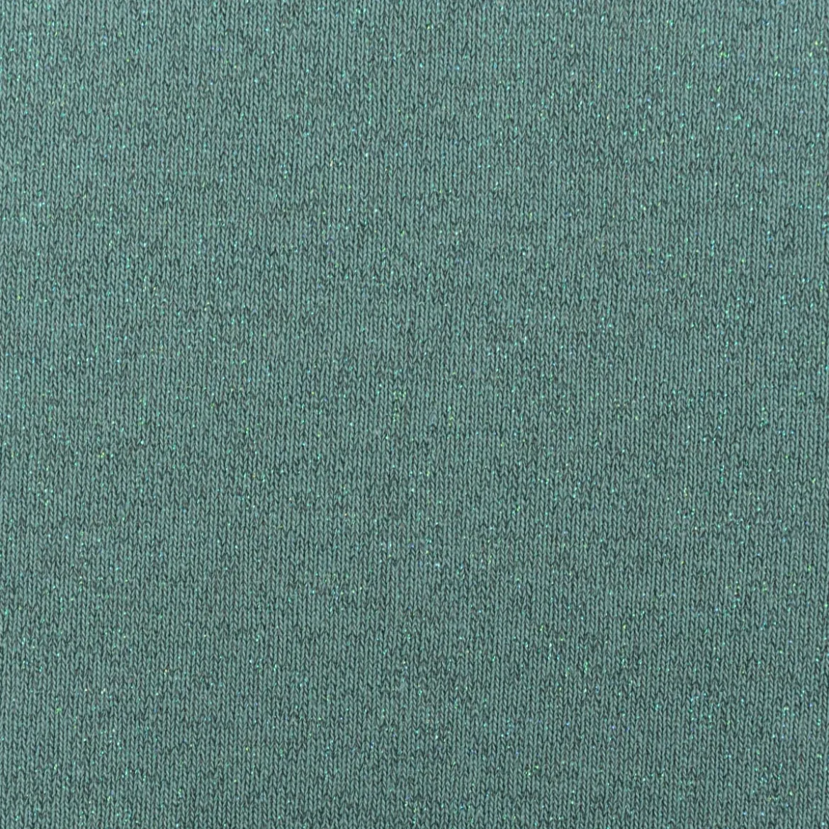 Sweatstoff Lurex kuschelweich uni dunkel mint 1,45m Breite