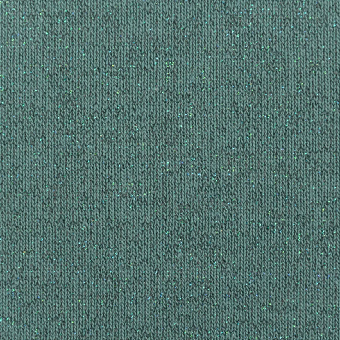 Sweatstoff Lurex kuschelweich uni dunkel mint 1,45m Breite