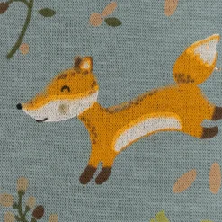 Sweatstoff Melange Fuchs Igel Waschbär altgrün meliert braun 1,5m Breite