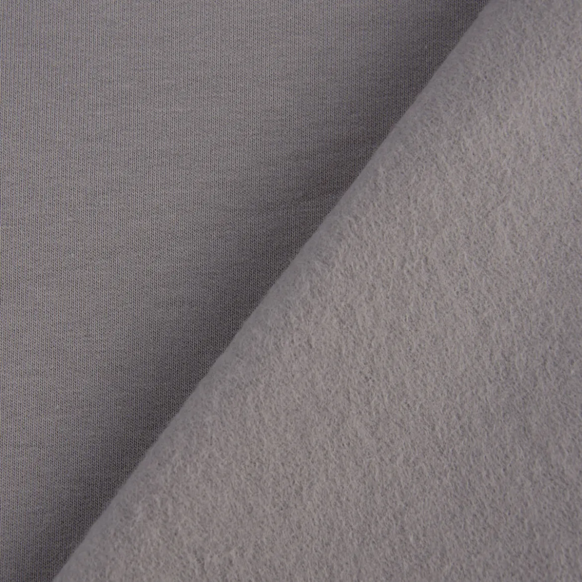 Sweatstoff Meterware Bio Soft Sweat dünn uni Hellgrau 1,5m Breite