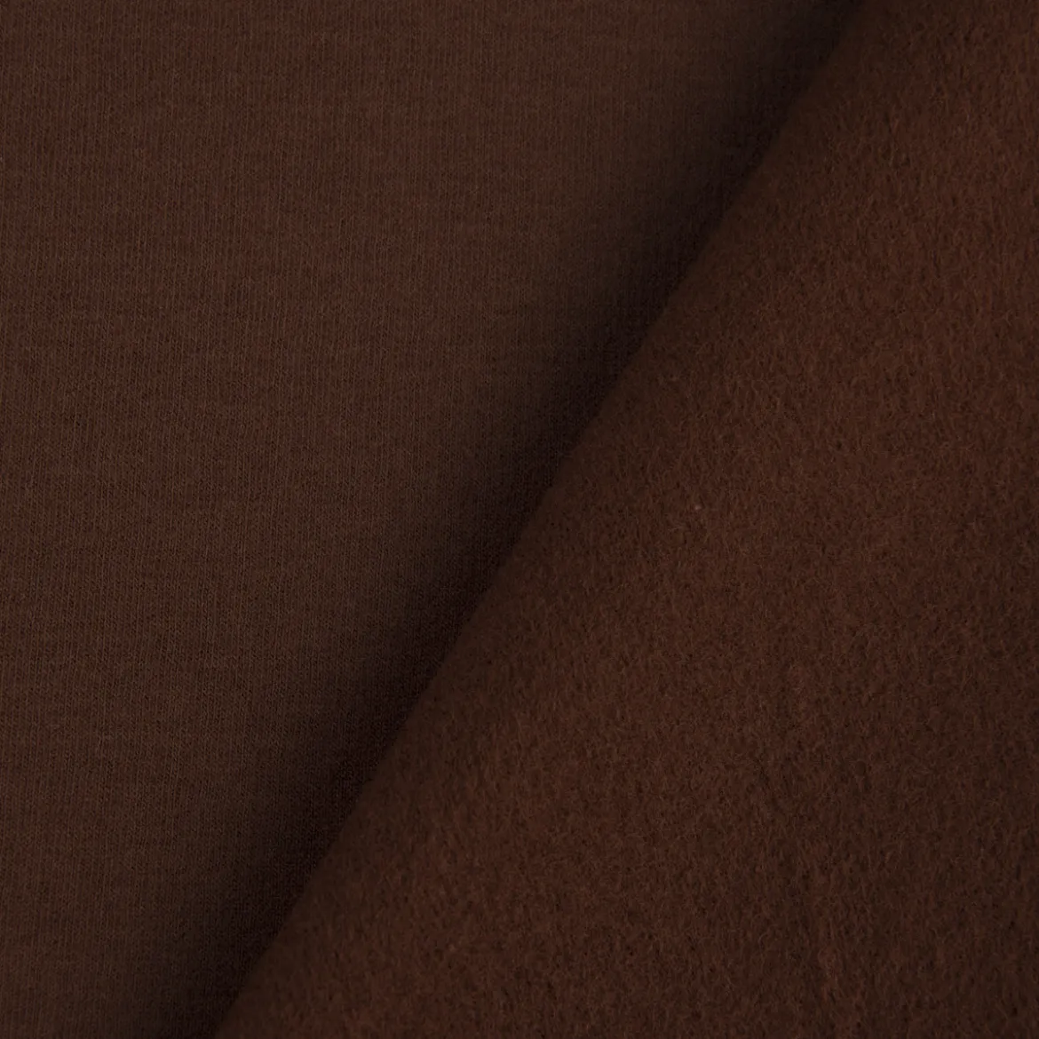Sweatstoff Meterware Bio Soft Sweat dünn uni Braun 1,5m Breite