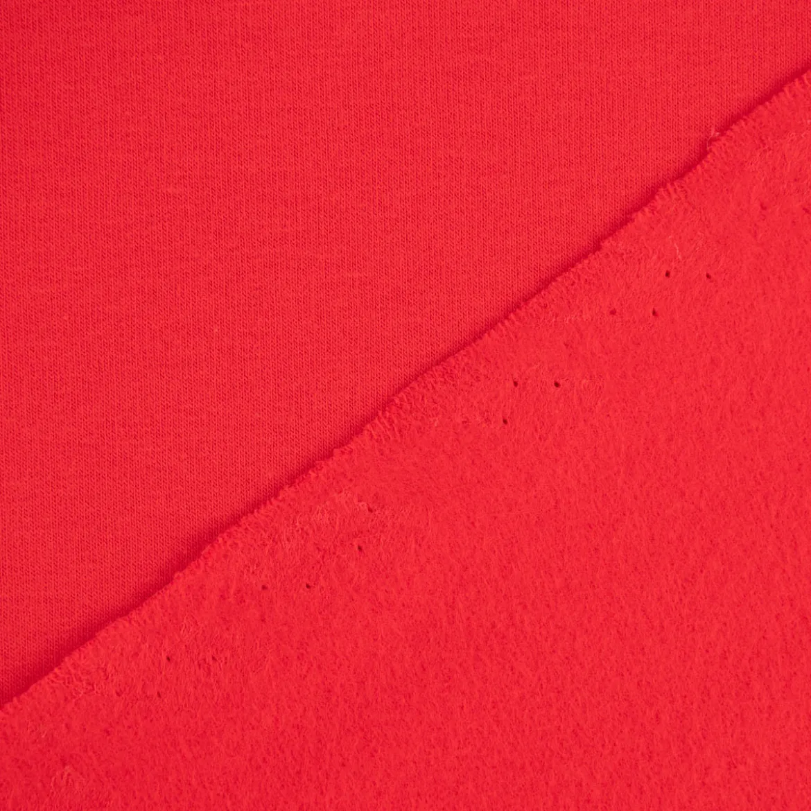 Sweatstoff Meterware Bio Soft Sweat dünn uni Rot 1,5m Breite