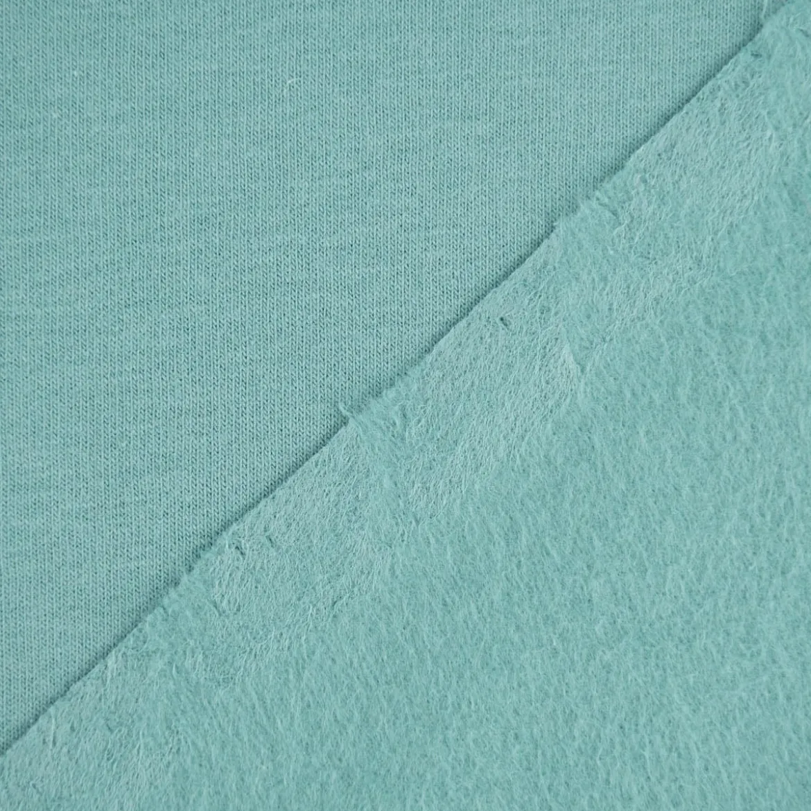 Sweatstoff Meterware Bio Soft Sweat dünn uni dunkel Mint 1,5m Breite