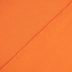Sweatstoff Meterware Bio Soft Sweat dünn uni Orange 1,5m Breite
