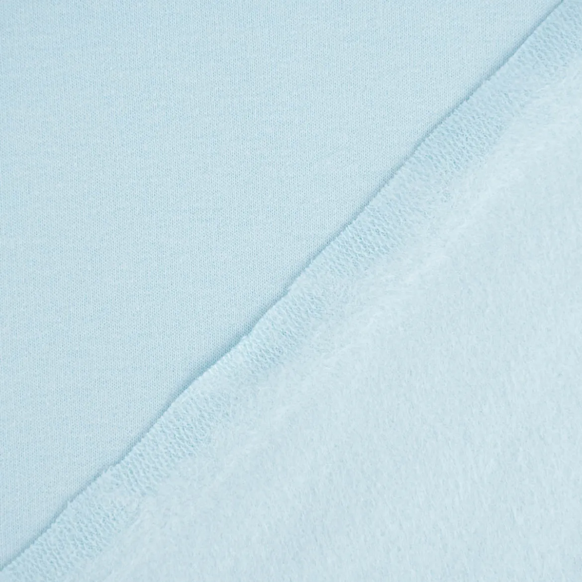 Sweatstoff Meterware Bio Soft Sweat dünn uni Hellblau 1,5m Breite