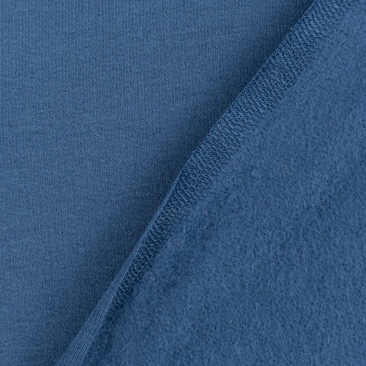 Sweatstoff Meterware Bio Soft Sweat dünn uni indigo blau 1,5m Breite