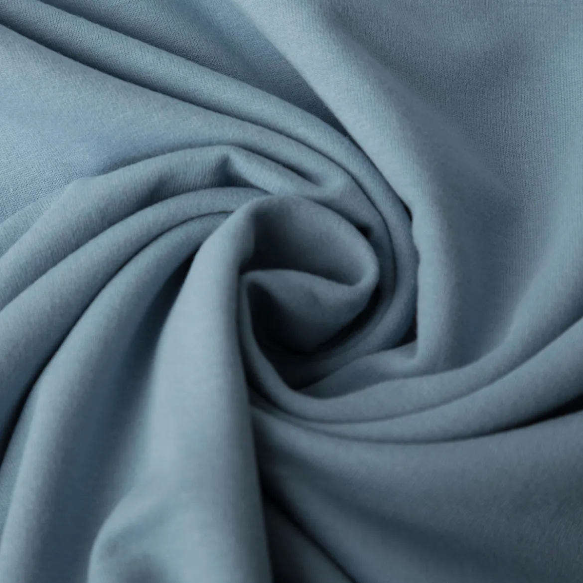 Sweatstoff Meterware Bio Soft Sweat dünn uni rauch blau 1,5m Breite