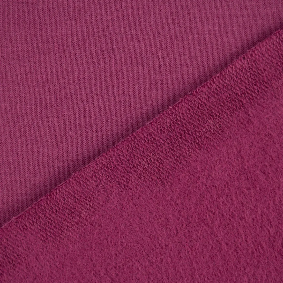 Sweatstoff Meterware Bio Soft Sweat dünn uni Lila 1,5m Breite