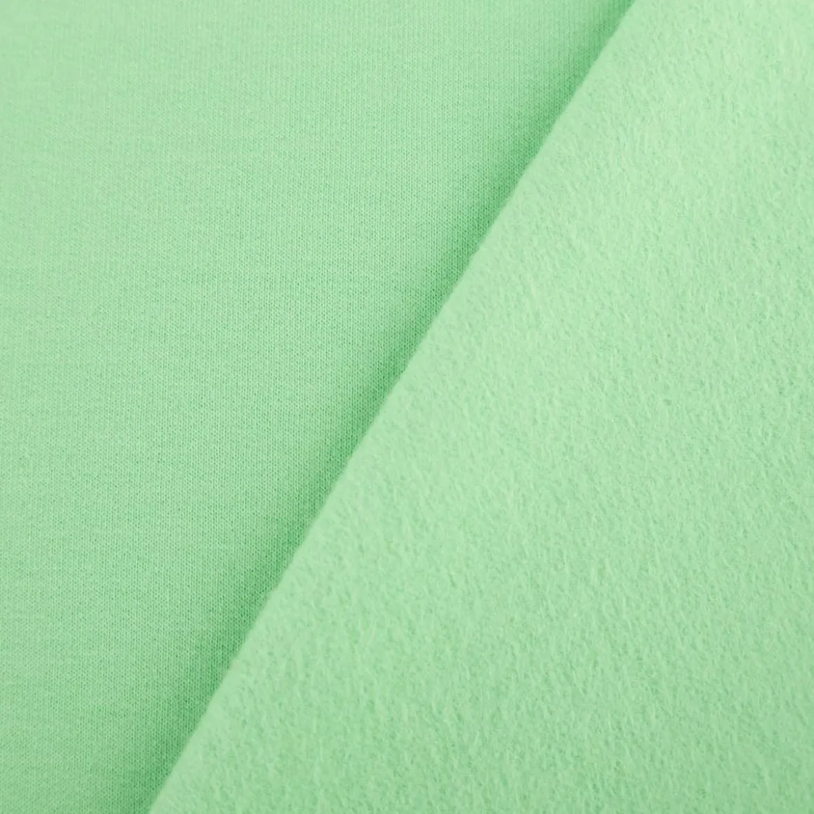 Sweatstoff Meterware Bio Soft Sweat dünn uni lime grün 1,5m Breite