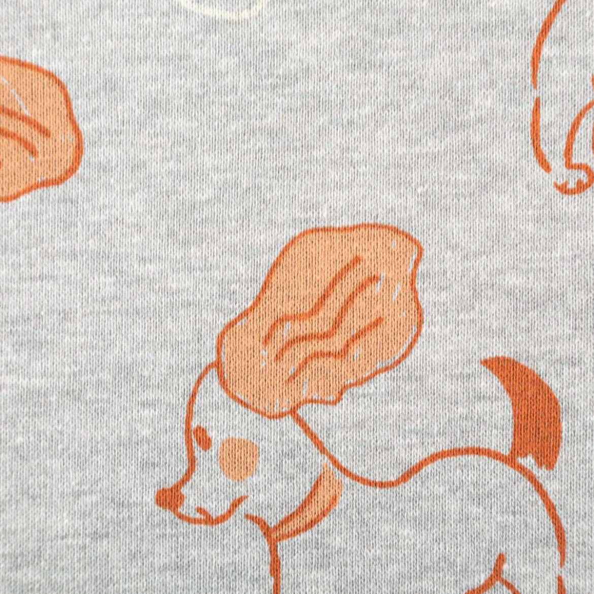 Sweatstoff Meterware Melange kuschelweich Hunde hellgrau braun 1,4m Breite
