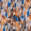 Sweatstoff Meterware Soft Sweat ABSTRACT beige blau orange 1,5m Breite