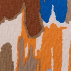 Sweatstoff Meterware Soft Sweat ABSTRACT beige blau orange 1,5m Breite