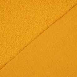 Sweatstoff Sherpa Fleece dünn einfarbig ocker gelb 1,50m Breite