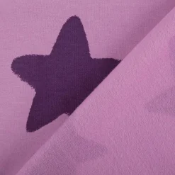 Sweatstoff Soft aus Baumwolle Big Stars lila 1,48m Breite