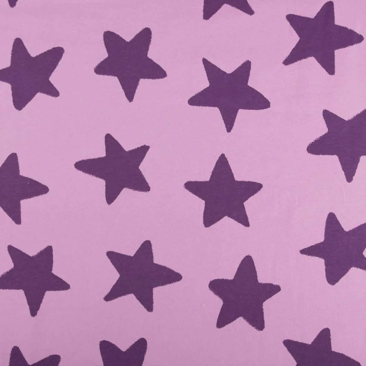 Sweatstoff Soft aus Baumwolle Big Stars lila 1,48m Breite
