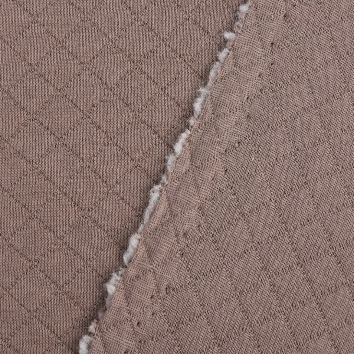 Sweatstoff Steppstoff Steppsweat einfarbig taupe 1,5m Breite