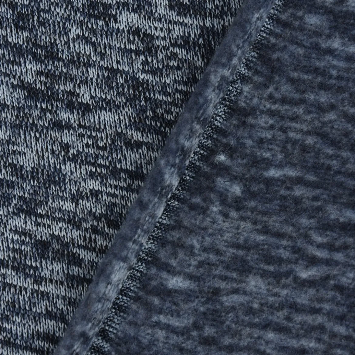 Sweatstoff Stricksweat blau Töne meliert 1,55m