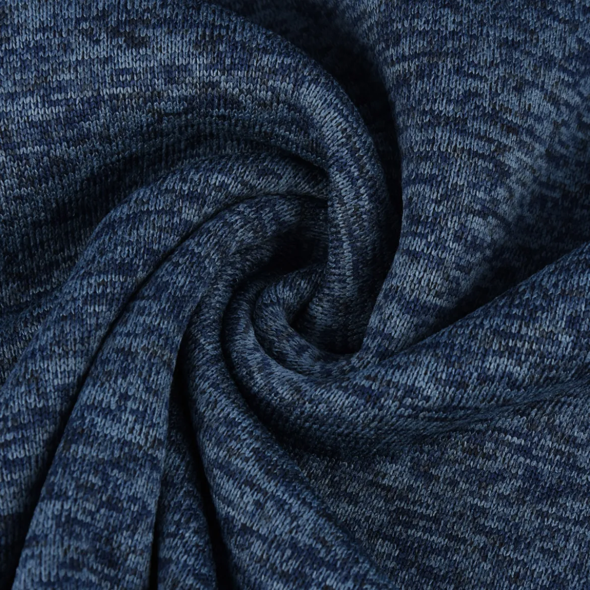 Sweatstoff Stricksweat dunkelblau blau meliert 1,55m