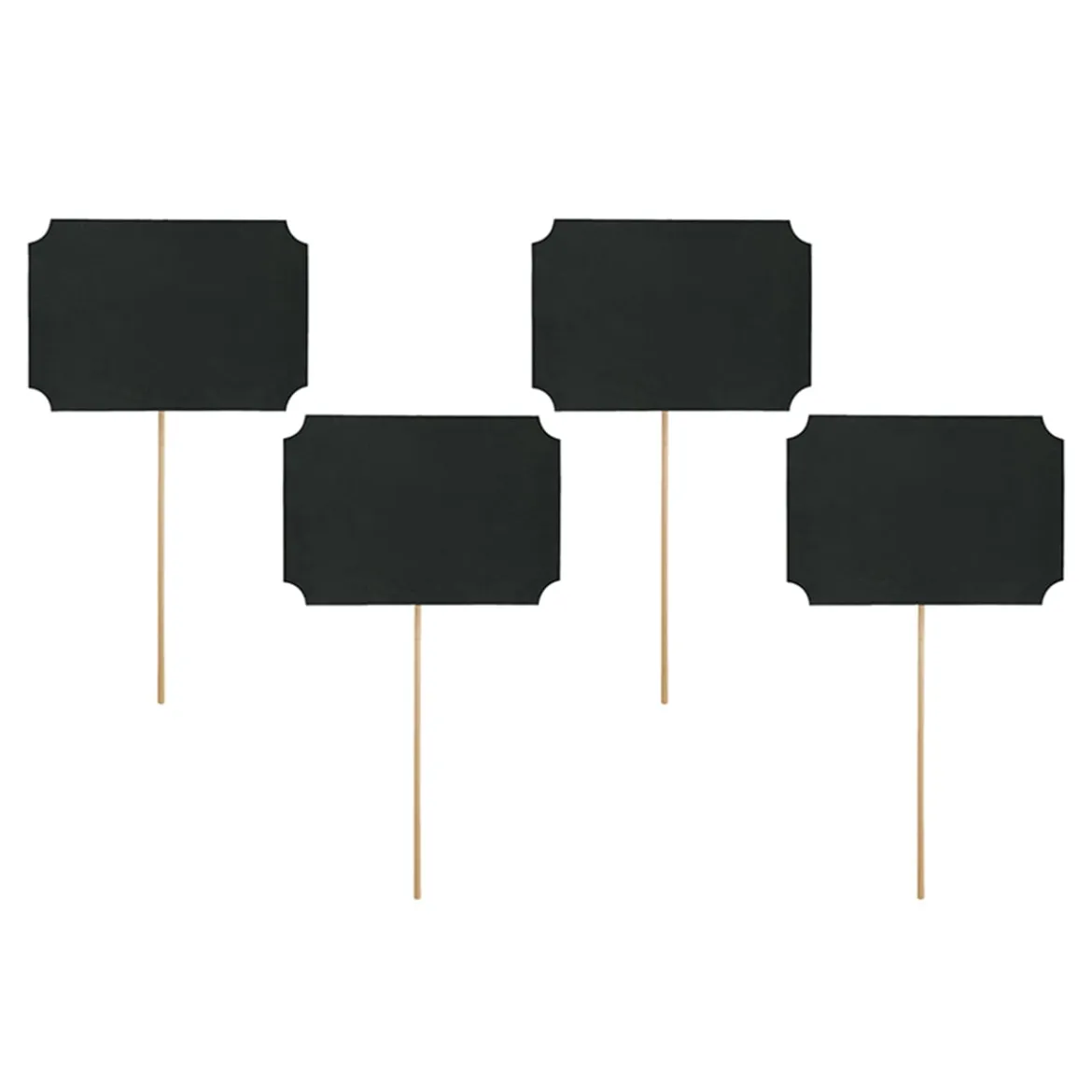 Tafelstecker zum Beschriften Pappe 4 Stück schwarz 23x10,5cm