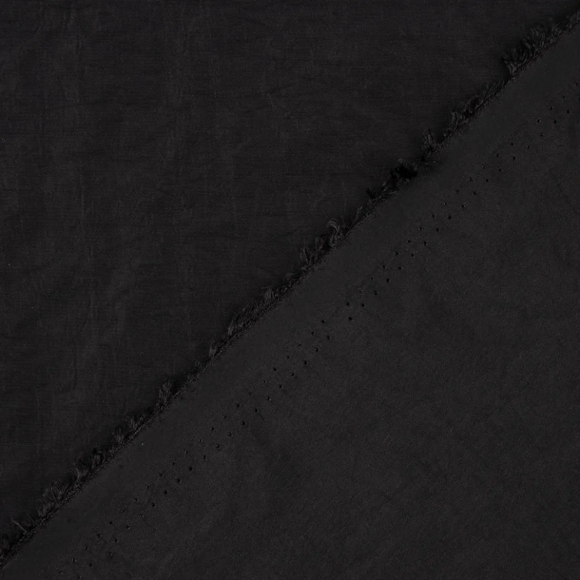 Taftstoff Crushed Bekleidungsstoff einfarbig schwarz 1,40m Breite