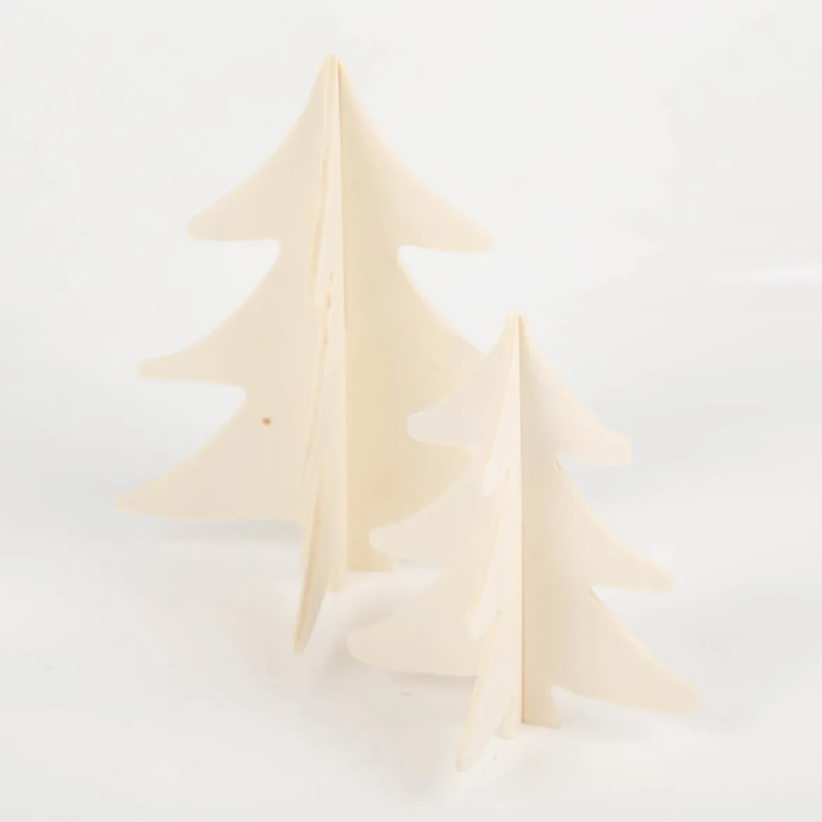Tannenbaum 3D aus Holz 2er Set 13 und 18 cm von Creativ Company