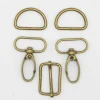 Taschengurt Komplettset mit Karabinkerhaken 25mm bronze 5tlg Set