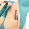 Tasche Shopper aus Baumwolle mit Streifen apricot grün von SCHÖNER LEBEN.