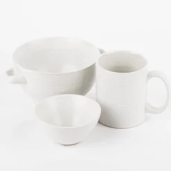 Tasse aus Keramik weiß beige oder taupe 320ml