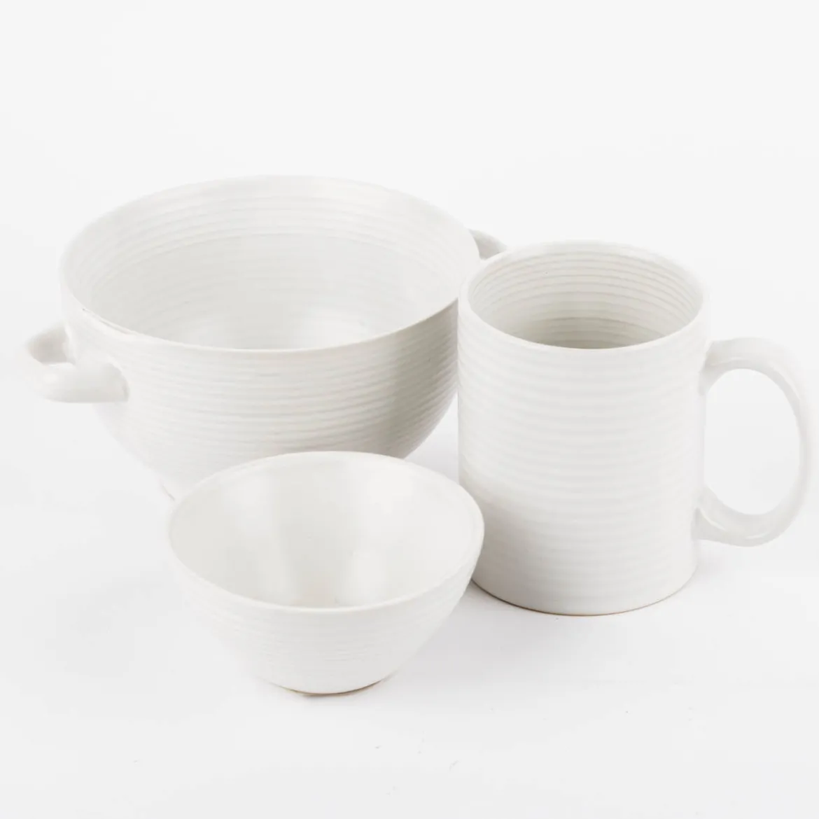 Tasse aus Keramik weiß beige oder taupe 320ml