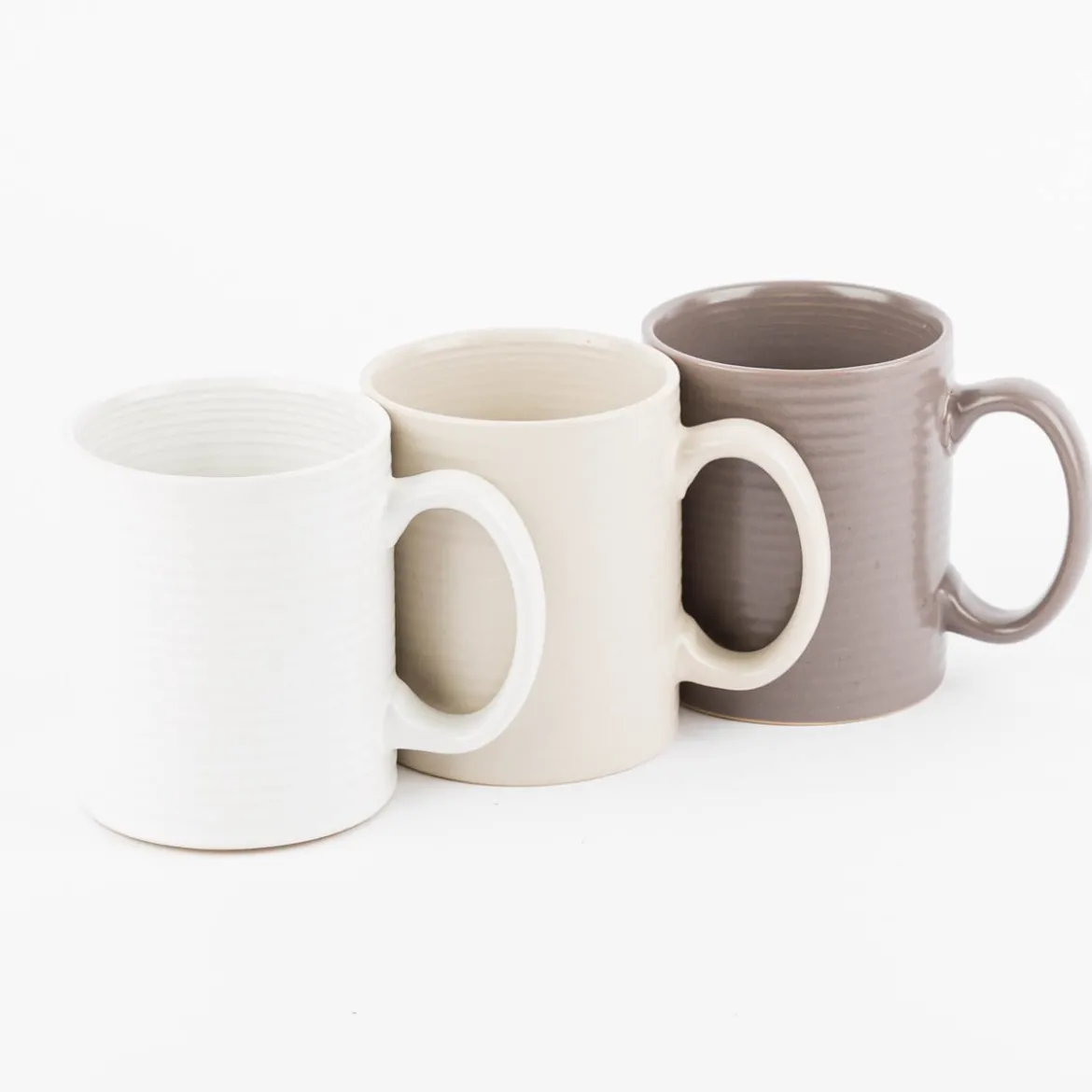 Tasse aus Keramik weiß beige oder taupe 320ml