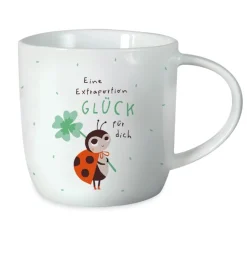 Tasse aus Porzellan Extraportion Glück 300ml von Grafik Werkstatt
