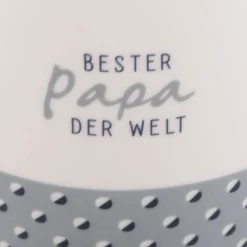 Tasse Gute Laune aus Porzellan Bester Papa der Welt gepunktet blau weiß 300ml von Grafik Werkstatt