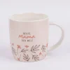 Tasse Gute Laune aus Porzellan Beste Mama der Welt Blumen rosa braun weiß 300ml von Grafik Werkstatt