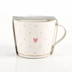 Tasse mit Goldveredelung Herz Pünktchen 420ml von Grafik Werkstatt