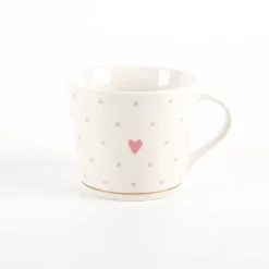 Tasse mit Goldveredelung Herz Pünktchen 420ml von Grafik Werkstatt