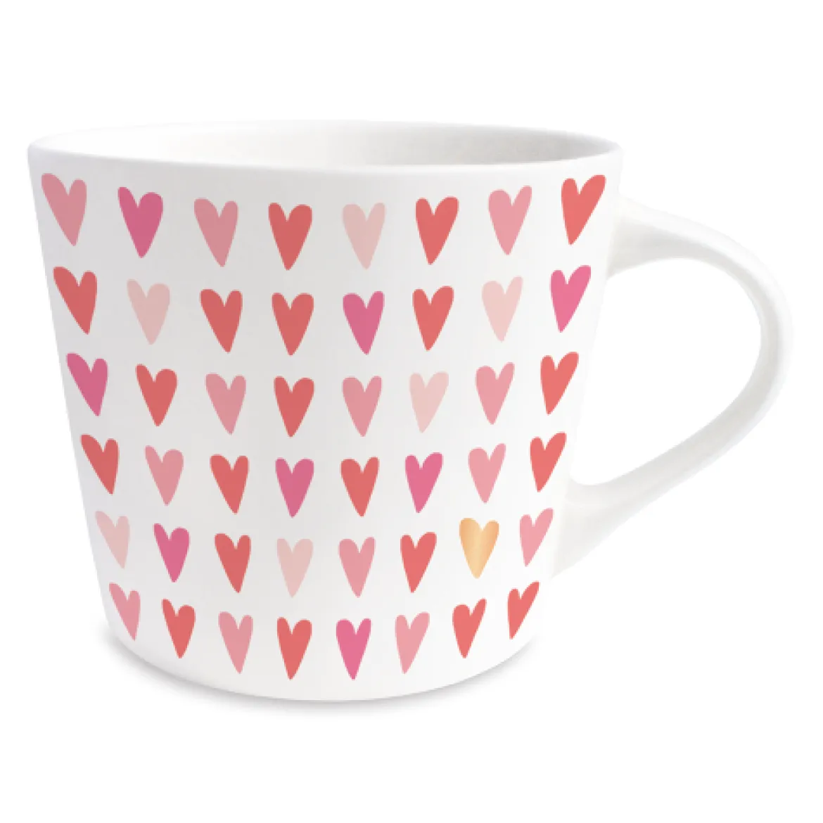 Tasse mit Goldveredelung Herzchen rot rosa gold 420ml von Grafik Werkstatt