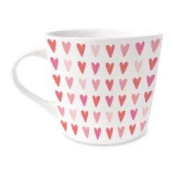 Tasse mit Goldveredelung Herzchen rot rosa gold 420ml von Grafik Werkstatt