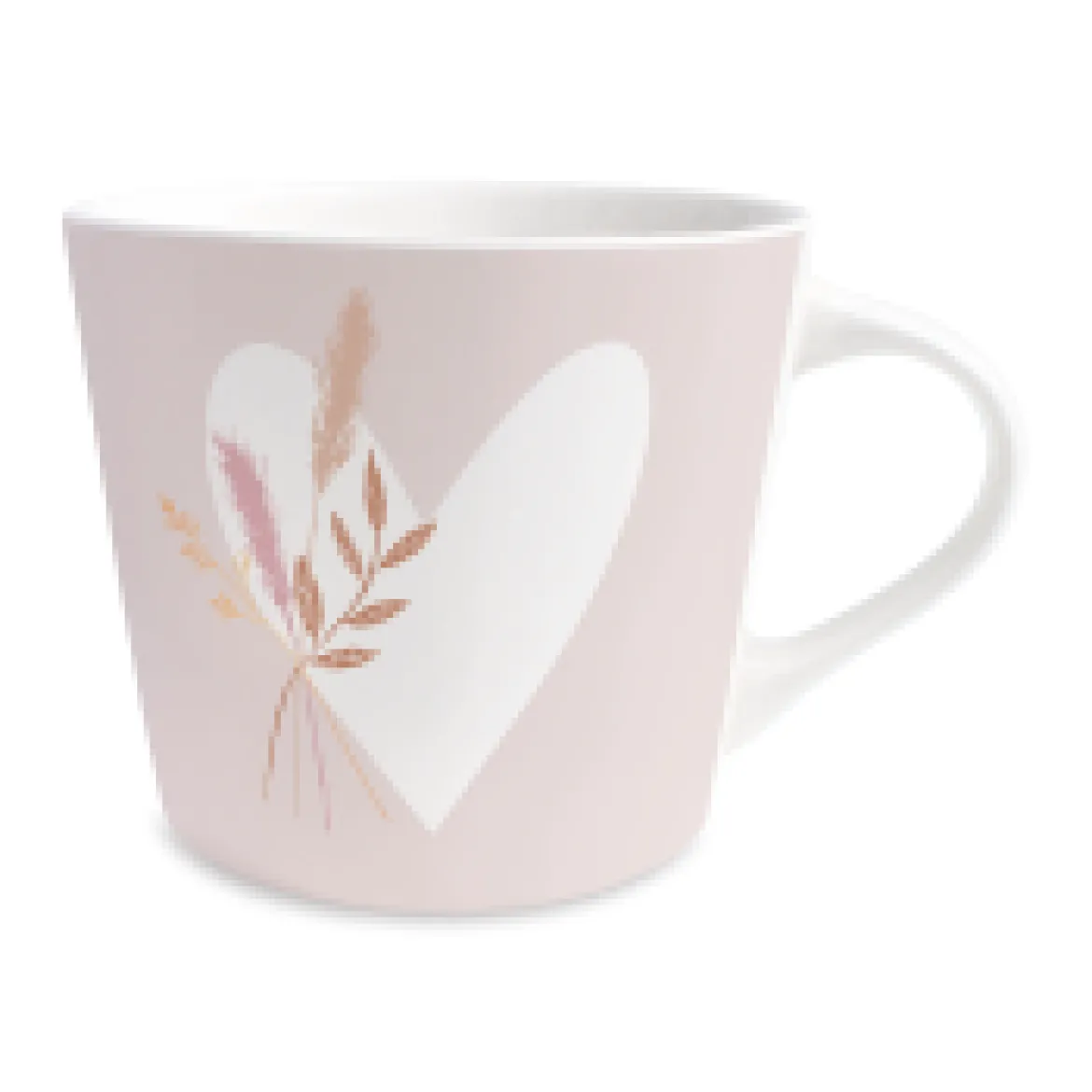 Tasse mit Goldveredelung Herz Strauß rosa gold 420ml von Grafik Werkstatt
