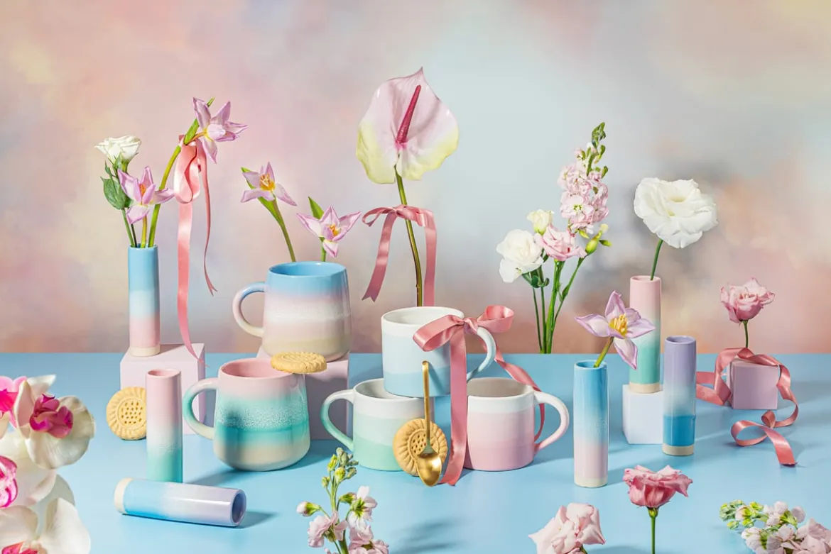 Tasse Mojave Glasur aus Steinzeug pastell blau 350ml von Sass & Belle