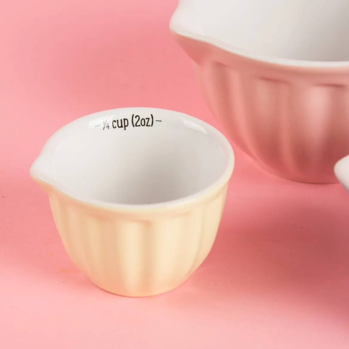 Tassen Messbecher Set 4 Teilig Porzellan Pastell Töne